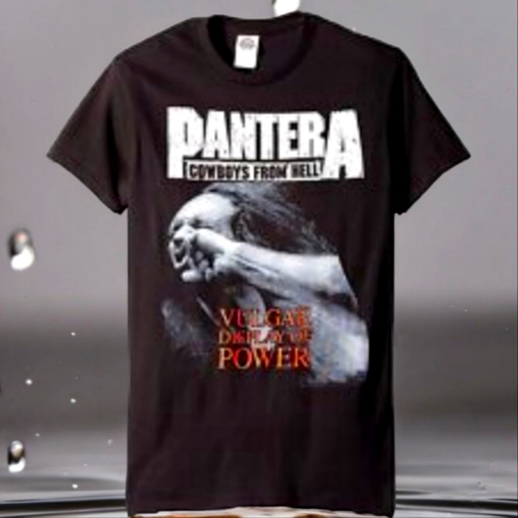 Pantera SM Vulgar Display of Power Album Cover Black Graphic T-shirt - Picture 1 of 6